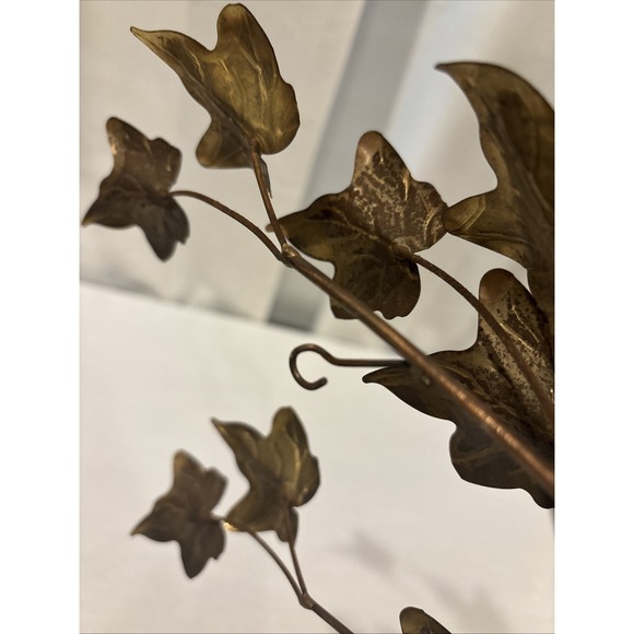 Vintage Home Interiors Brass Gold Metal Ivy Leaf Wall Decor Hanging Swag - Picture 4 of 5